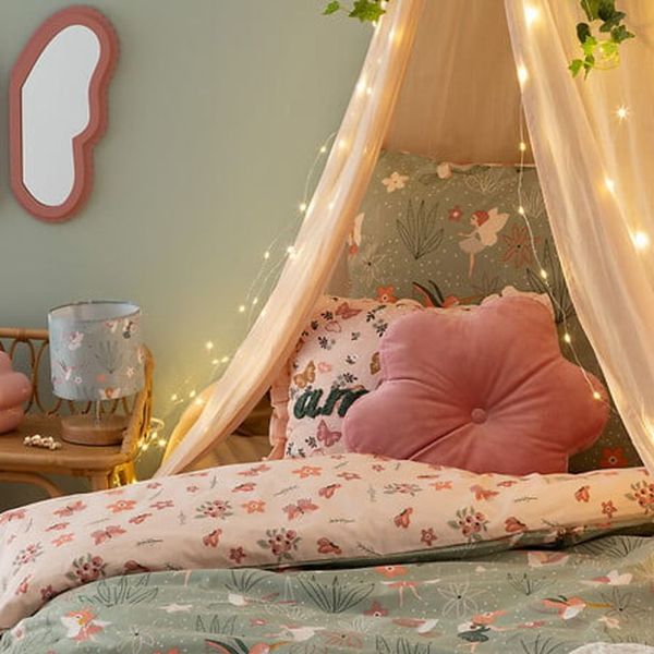 Coussin enfant Fleur rose