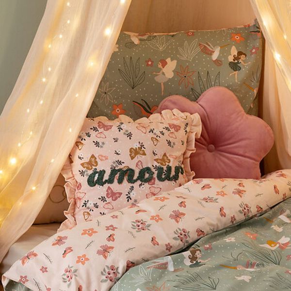 Coussin enfant Fleur rose