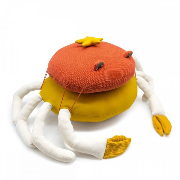 Grand coussin crabe corail