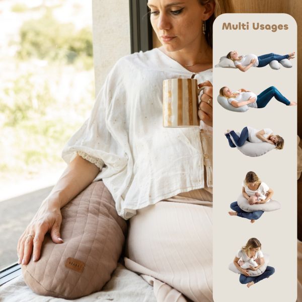 Coussin d’allaitement Big Flopsy Fleur de coton Cacao