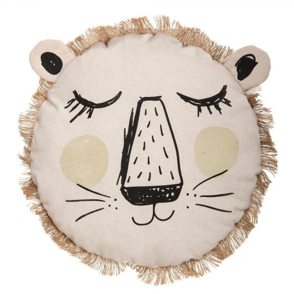 Coussin enfant Lion à franges