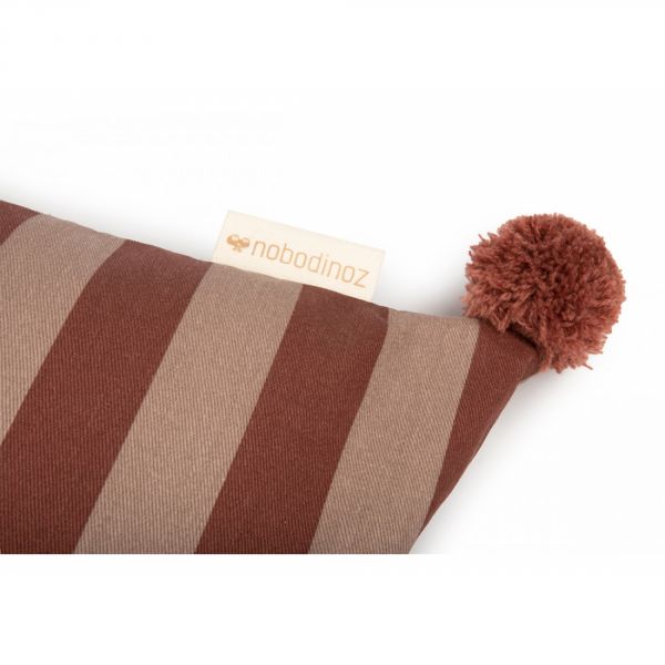 Coussin rectangulaire Majestic Marsala Taupe Stripes