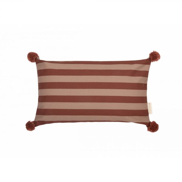 Coussin rectangulaire Majestic Marsala Taupe Stripes