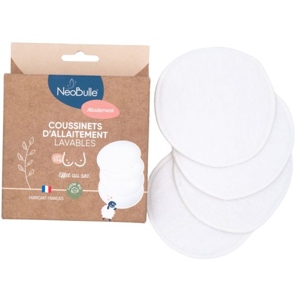 Lot de 4 coussinets d'allaitement lavables