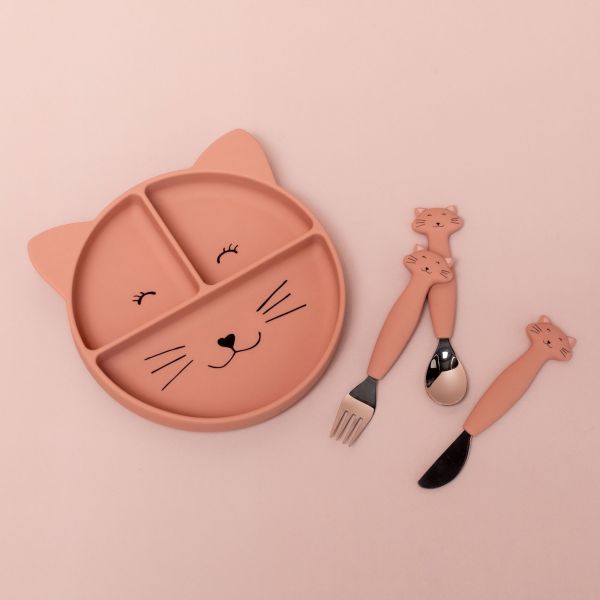 Lot de 3 couverts en silicone Mrs. Cat