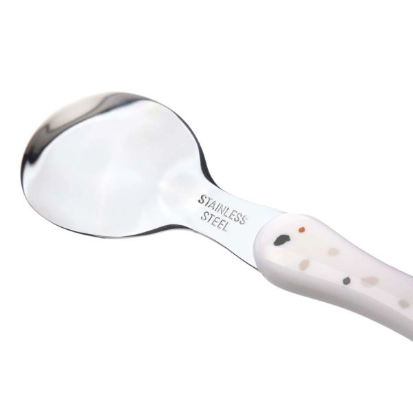 Set de 3 couverts inox Tiny farmer Blanc