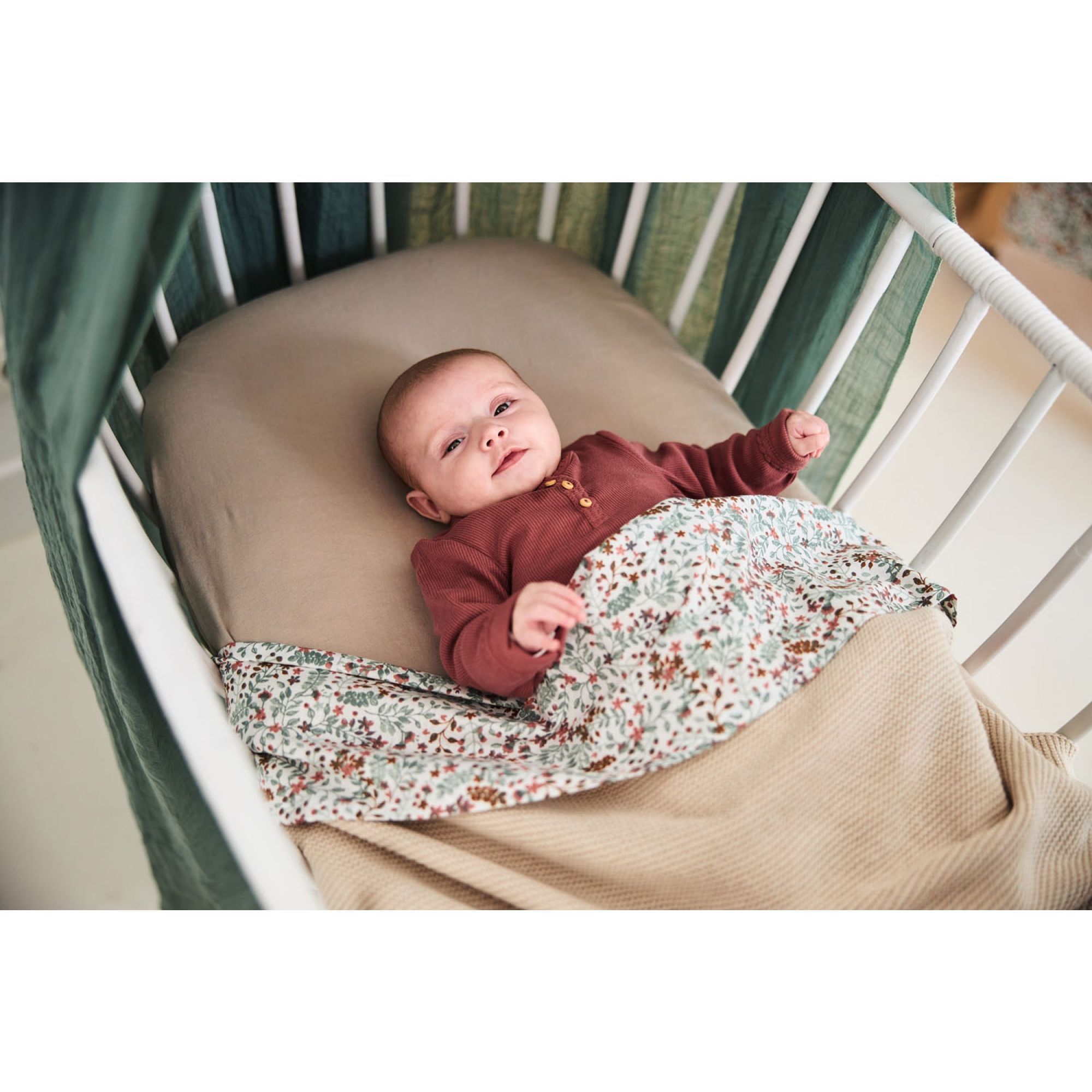 Couverture bébé tricot 75x100 cm Nougat - Made in Bébé