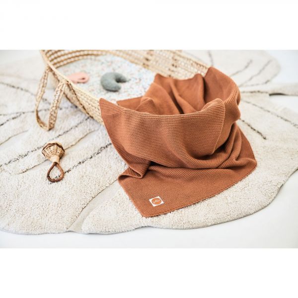 Couverture bébé tricot 100x150 cm Caramel