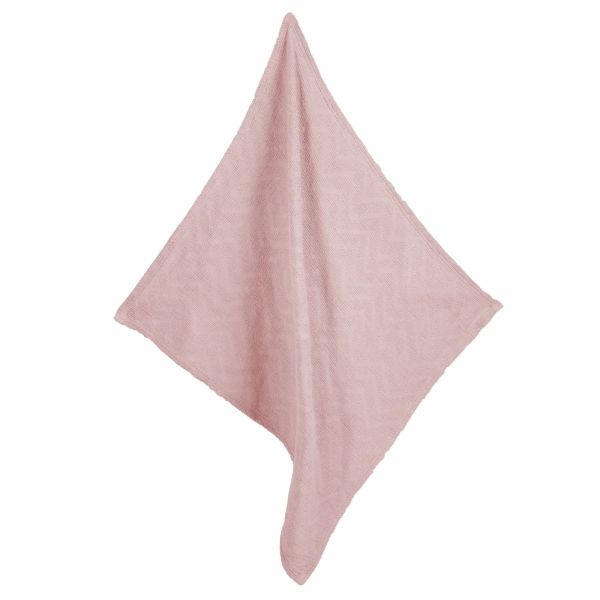 Couverture bébé tricot 80x80 cm rose/mauve
