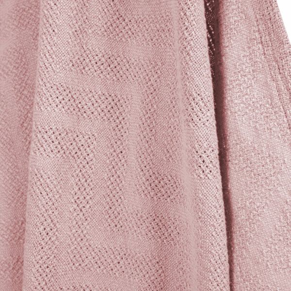 Couverture bébé tricot 80x80 cm rose/mauve