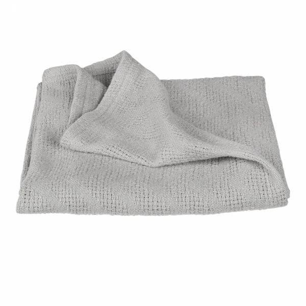Couverture bébé tricot 80x80 cm gris argenté