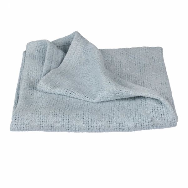 Couverture bébé tricot 80x80 cm bleu ciel