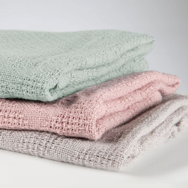 Couverture bébé tricot 80x80 cm Frosty green