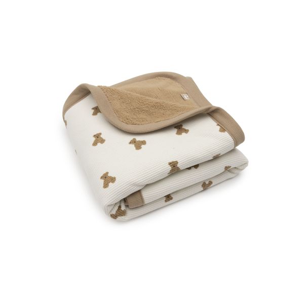 Couverture Berceau 75x100cm - Mini Teddy Bear Little Waffle/Fluffy