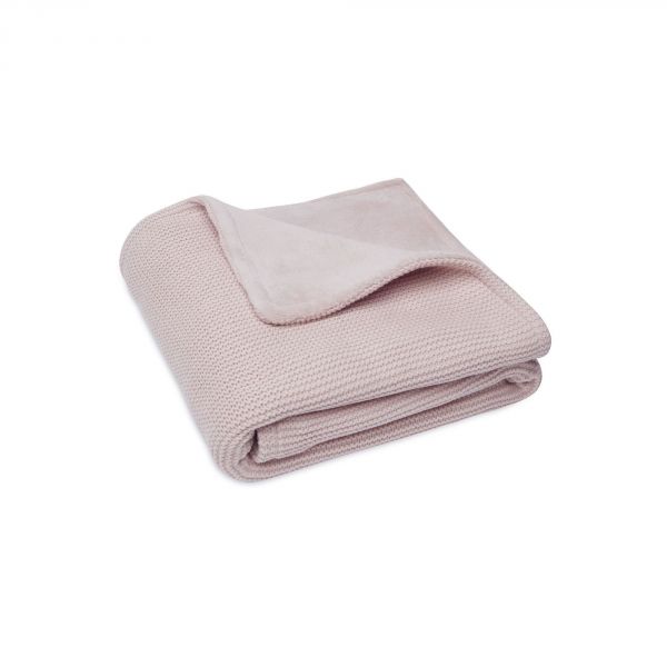 Couverture bébé 75x100 cm Basic Knit Pale Pink et Fleece