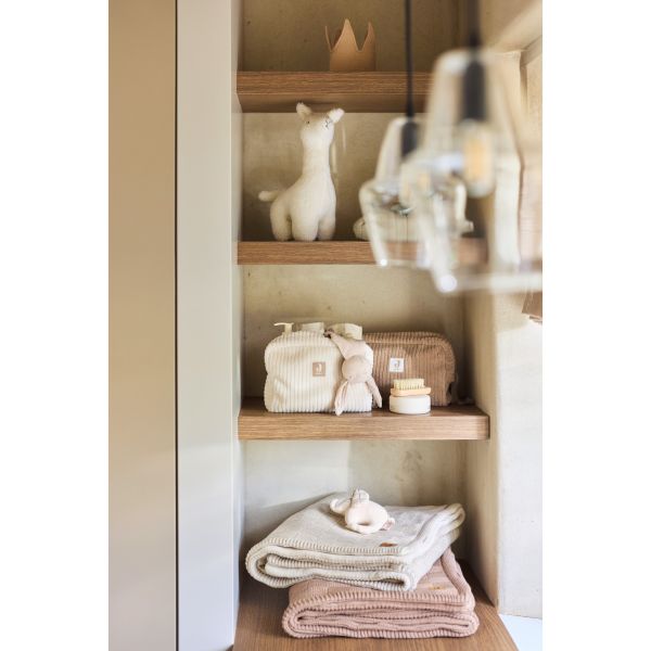 Couverture bébé tricot 75 x 100 cm Box Knit Velvet Milky Coffee