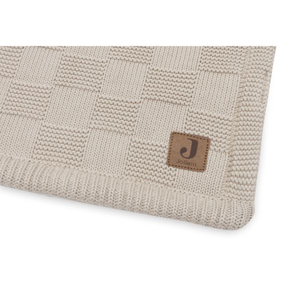 Couverture bébé tricot 75 x 100 cm Box Knit Velvet Warm Sand