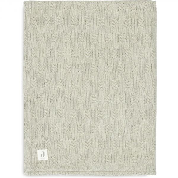 Couverture Berceau 75x100cm Grain Knit Olive green et Velvet