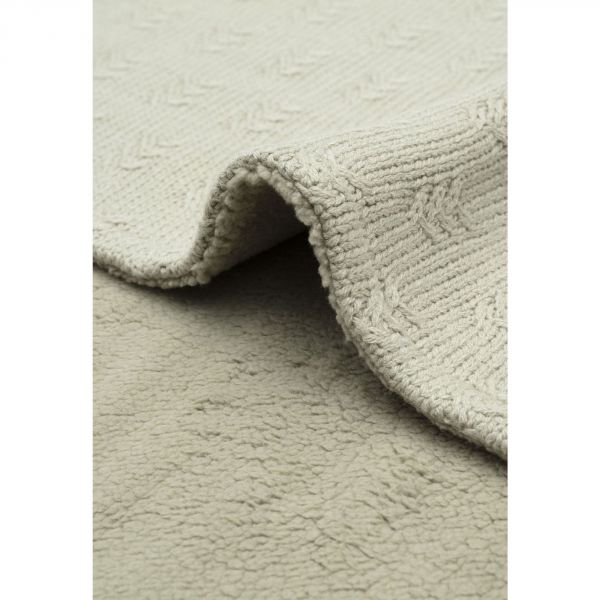 Couverture Berceau 75x100cm Grain Knit Olive green et Velvet