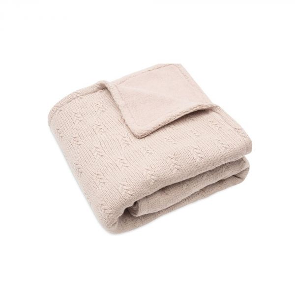Couverture Berceau 75x100cm Grain Knit Wild rose et Velvet