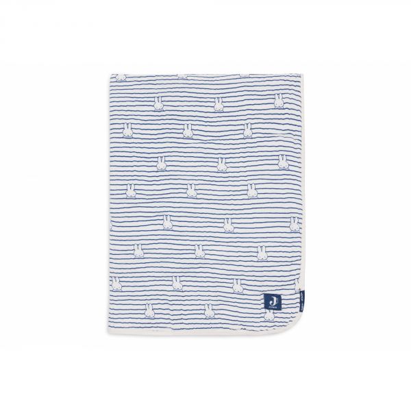 Couverture bébé gaze de coton 75x100 cm Miffy Stripe Navy