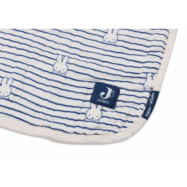 Couverture bébé gaze de coton 75x100 cm Miffy Stripe Navy