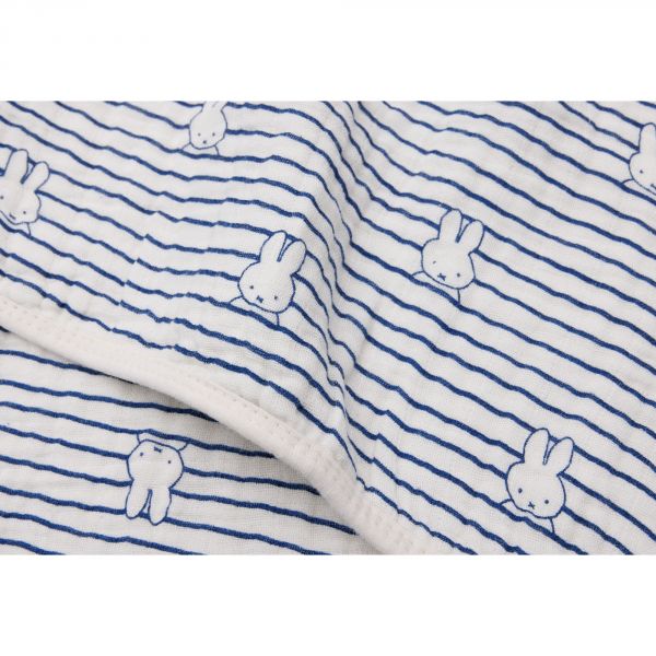 Couverture bébé gaze de coton 75x100 cm Miffy Stripe Navy