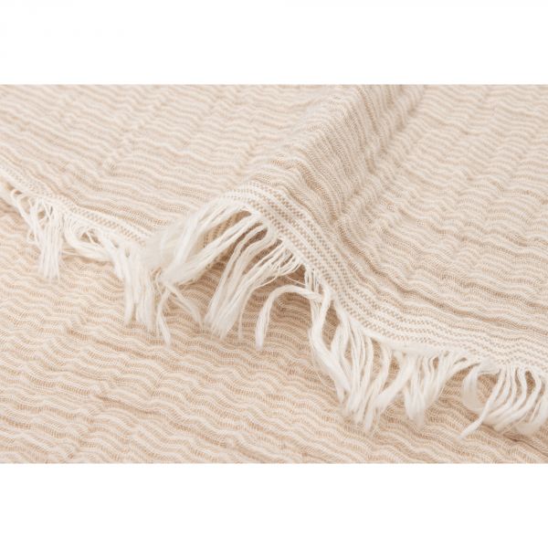 Couverture bébé 75x100 cm à franges Biscuit