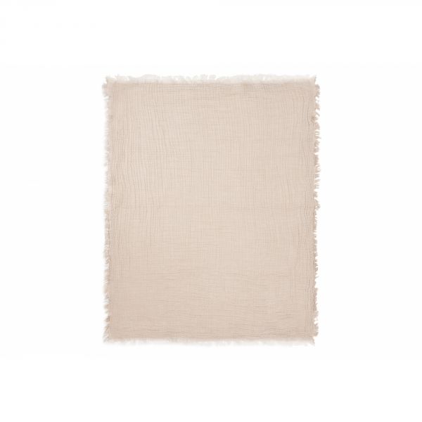 Couverture bébé 75x100 cm à franges Biscuit