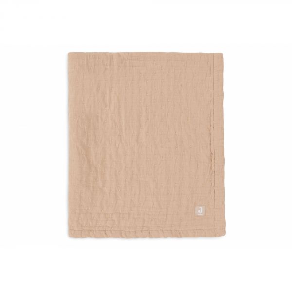 Couverture berceau 75x100 cm Gaze de coton Jacquard Biscuit