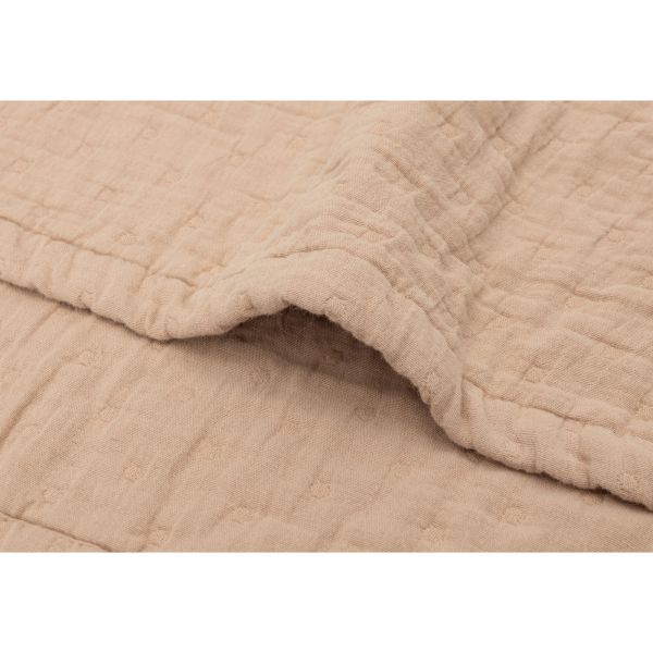 Couverture berceau 75x100 cm Gaze de coton Jacquard Biscuit