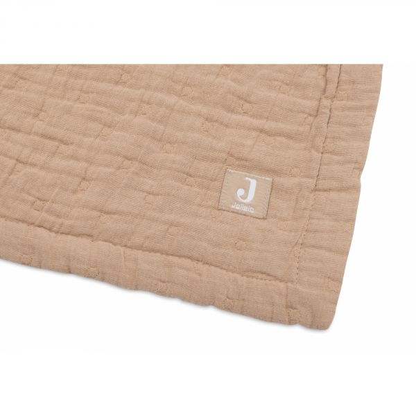 Couverture berceau 75x100 cm Gaze de coton Jacquard Biscuit
