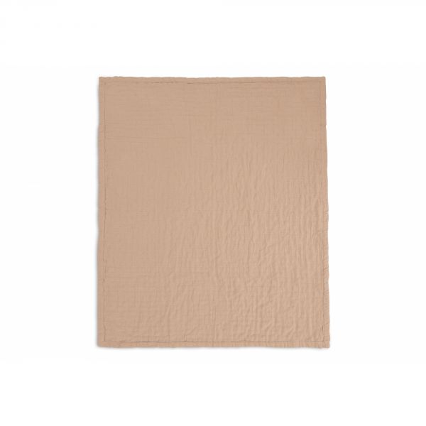 Couverture berceau 75x100 cm Gaze de coton Jacquard Biscuit