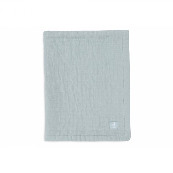 Couverture berceau 75x100 cm Gaze de coton Jacquard Sea Green