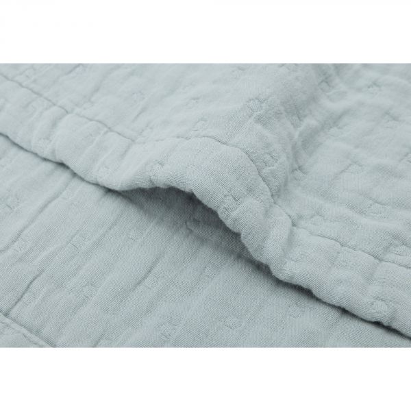 Couverture berceau 75x100 cm Gaze de coton Jacquard Sea Green