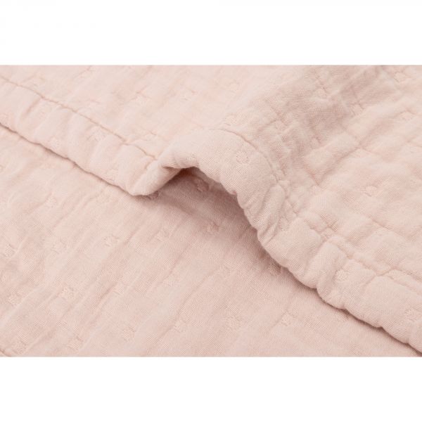 Couverture berceau 75x100 cm Gaze de coton Jacquard Wild Rose
