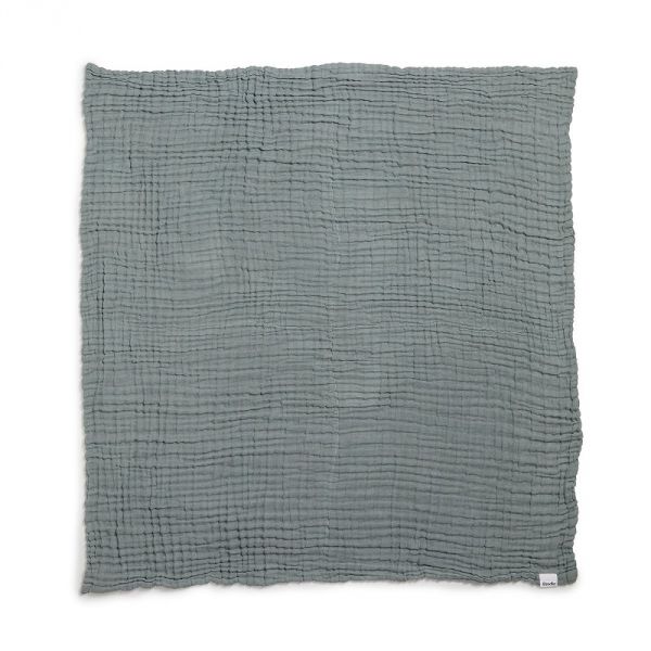 Couverture bébé coton froissé 120x120 cm Deco Turquoise