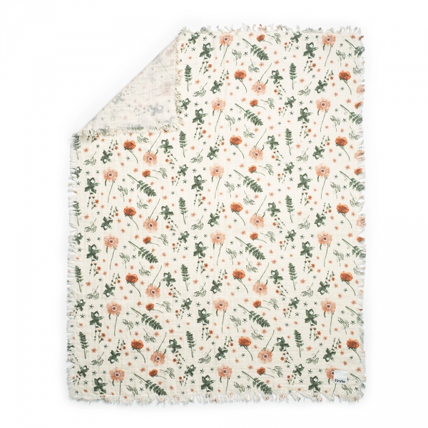 Couverture en coton froissé Meadow Blossom