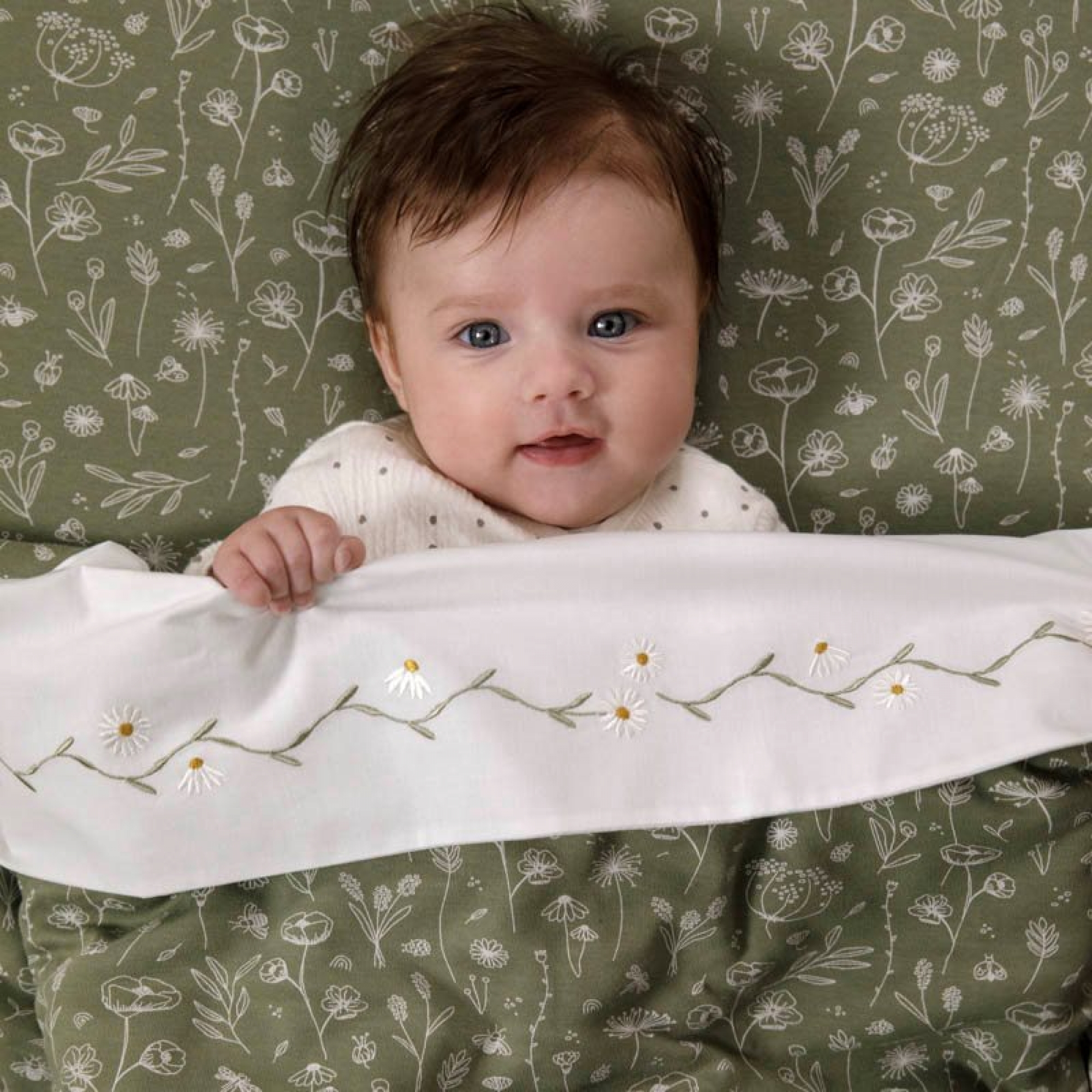 Little Dutch Couverture De Lit Bebe Wild Flowers Olive Made In Bebe