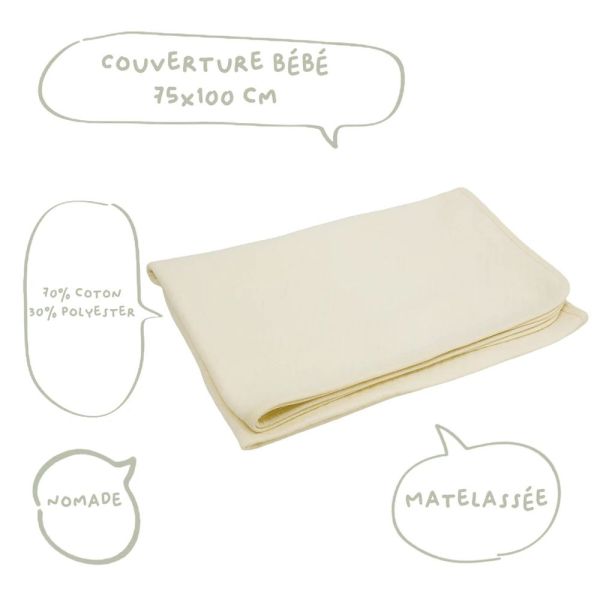 COUVERTURE ÉCRU - 75X100 CM