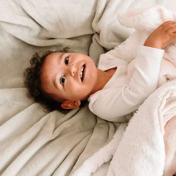 Couverture Bi-matière 75 x 100 cm - écru