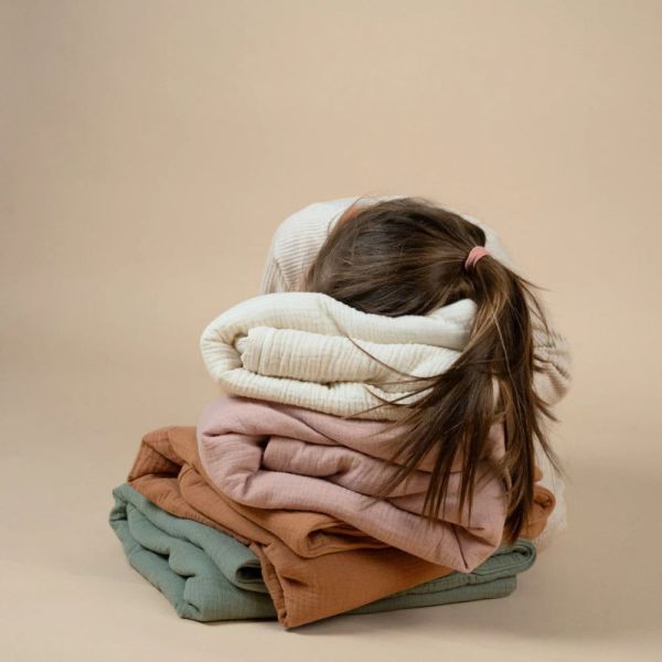Couverture en double gaze de coton - Comme un bonbon crème