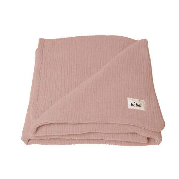 Couverture en double gaze de coton - Comme un bonbon vieux rose