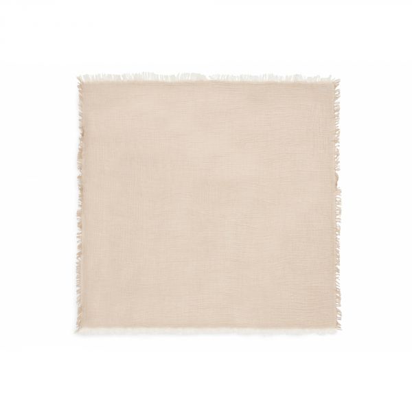 Couverture bébé 120x120 cm à franges Biscuit
