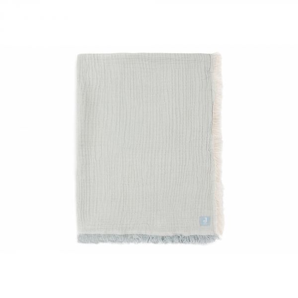Couverture bébé 120x120 cm à franges Sea Green