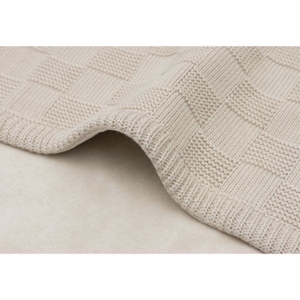 Couverture bébé chaude 100 x 150 cm Box Knit Velvet Warm Sand