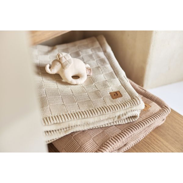 Couverture bébé chaude 100 x 150 cm Box Knit Velvet Warm Sand