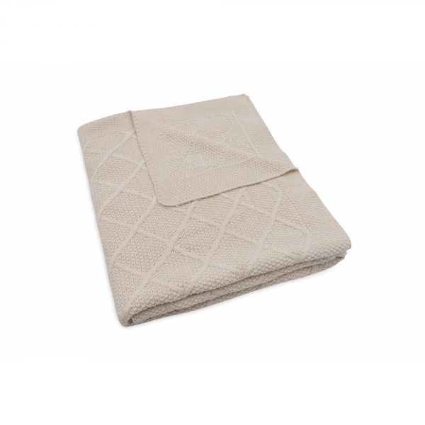 Couverture bébé 100x150 cm Check Knit Oatmeal