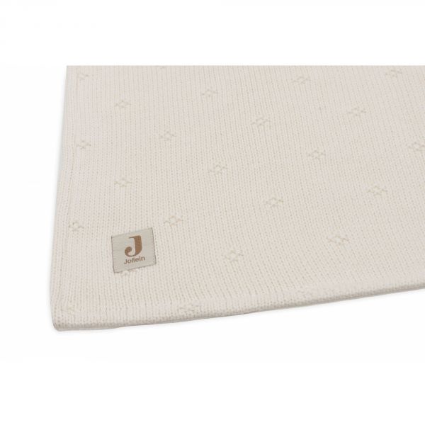 Couverture bébé 100x150 cm Cosy Knit Velvet Ivoire