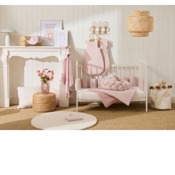 Couverture Luxe microfibre Soft Stripes vieux rose